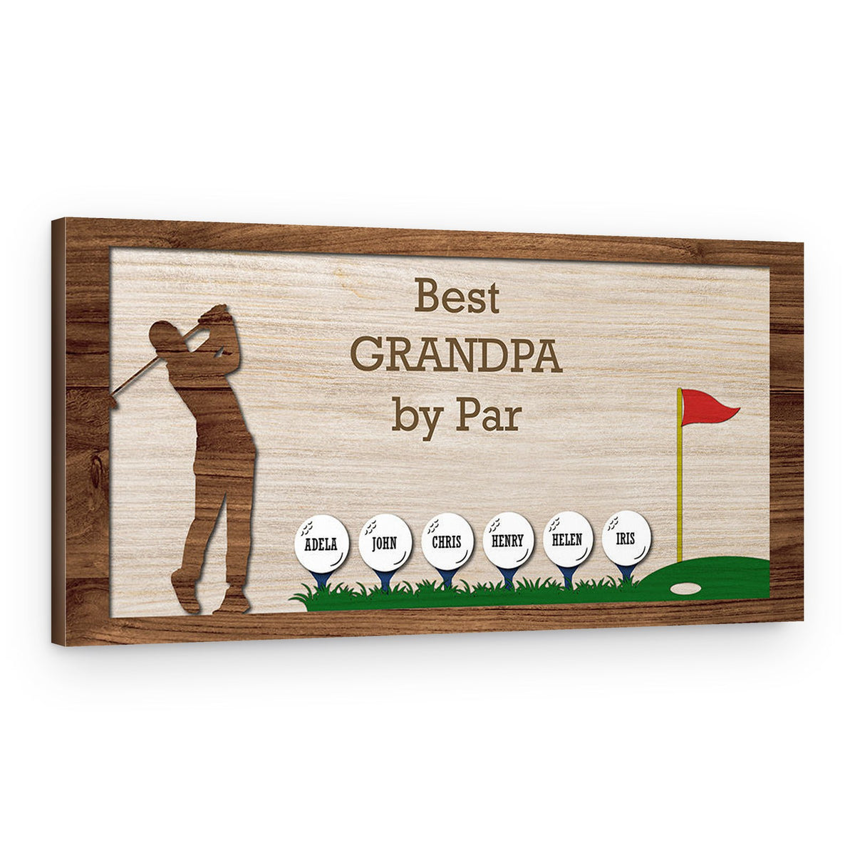 Best Grandpa By Par Custom Canvas Print – Canvas Print – 6 Kids