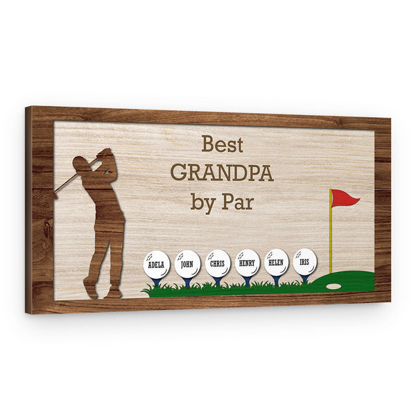 Best Grandpa By Par Custom Canvas Print