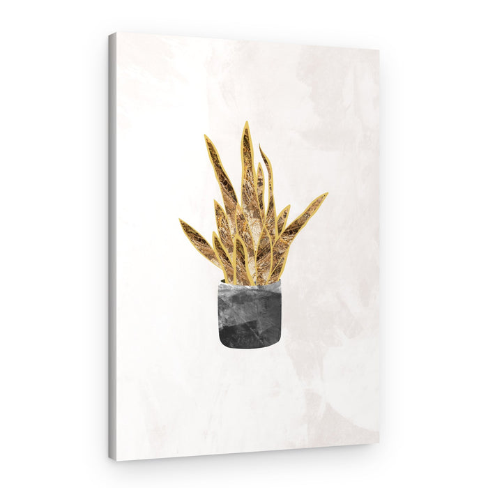 Modern Golden Plant – Canvas Print