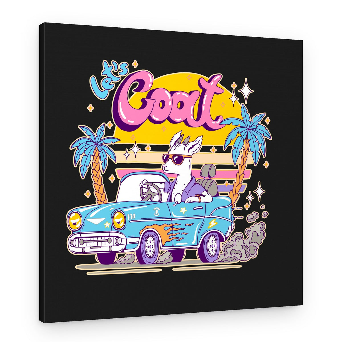 Cool Goat Summer Drive – Canvas Print