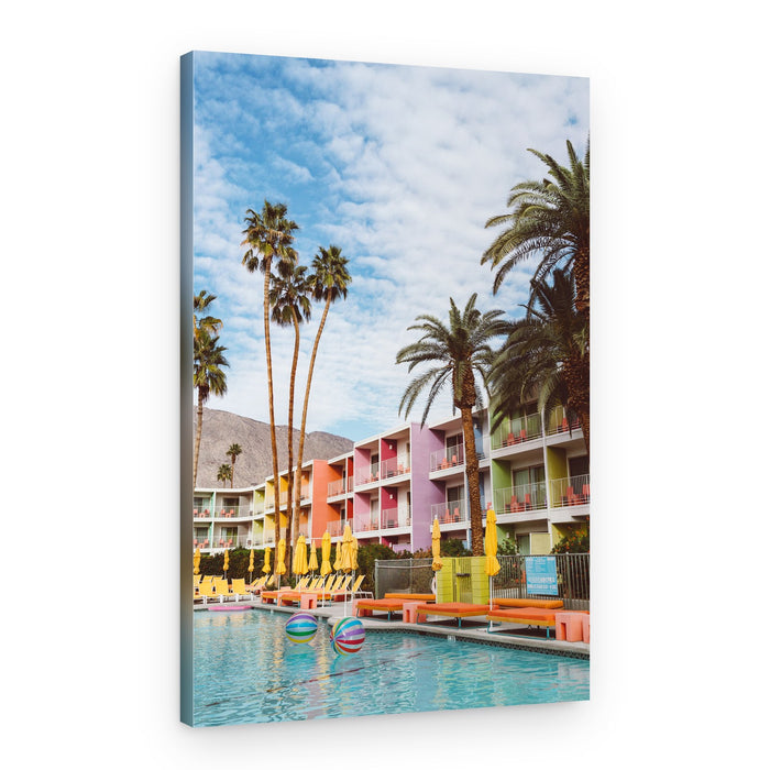 Colorful Poolside Oasis – Canvas Print