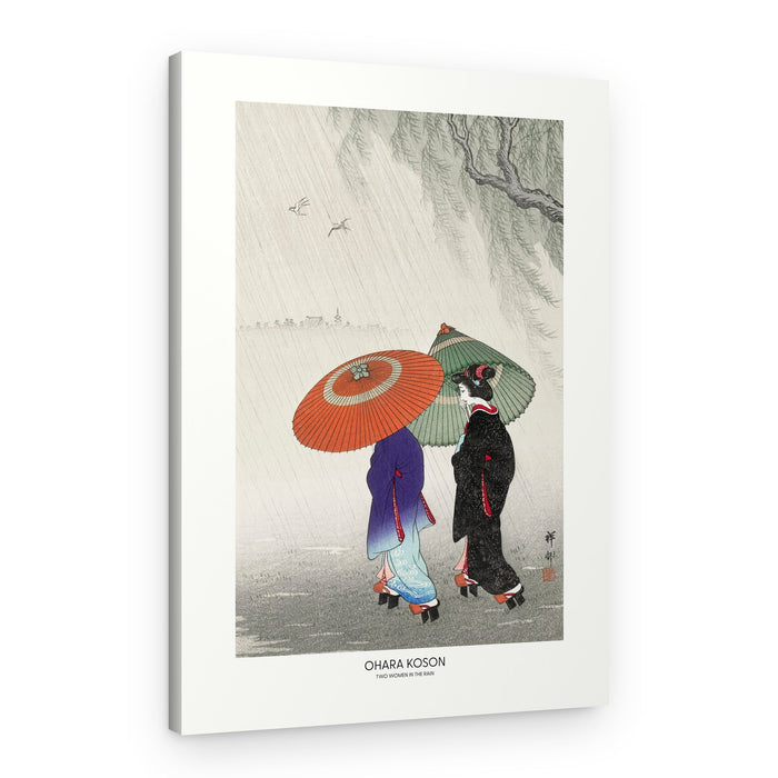 Two Women In The Rain – Canvas Print