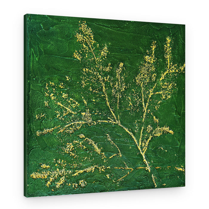 Golden Botanical Silhouette – Canvas Print