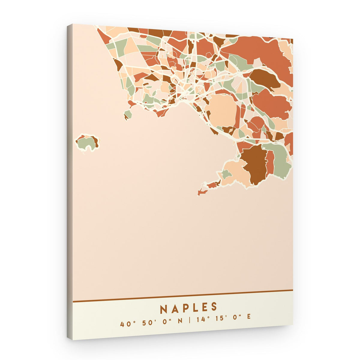 Naples Abstract Map – Canvas Print