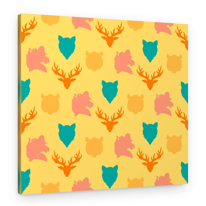 Colorful Wild Animal Silhouettes – Canvas Print