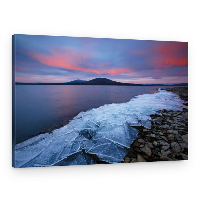 Purple Sunset Ice Lake – Canvas Print