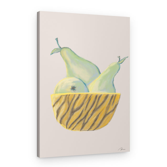 Pastel Pears Basket – Canvas Print