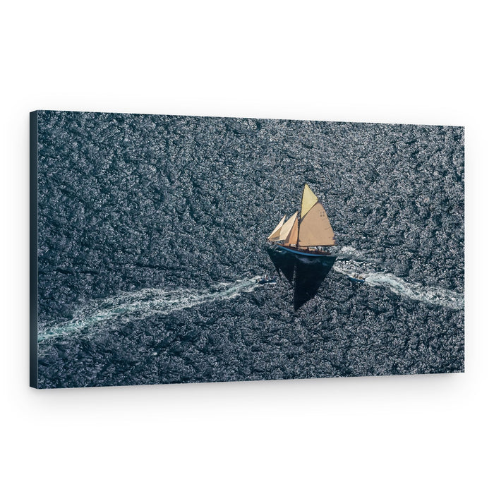Lone Boat on Deep Waters – Canvas Print