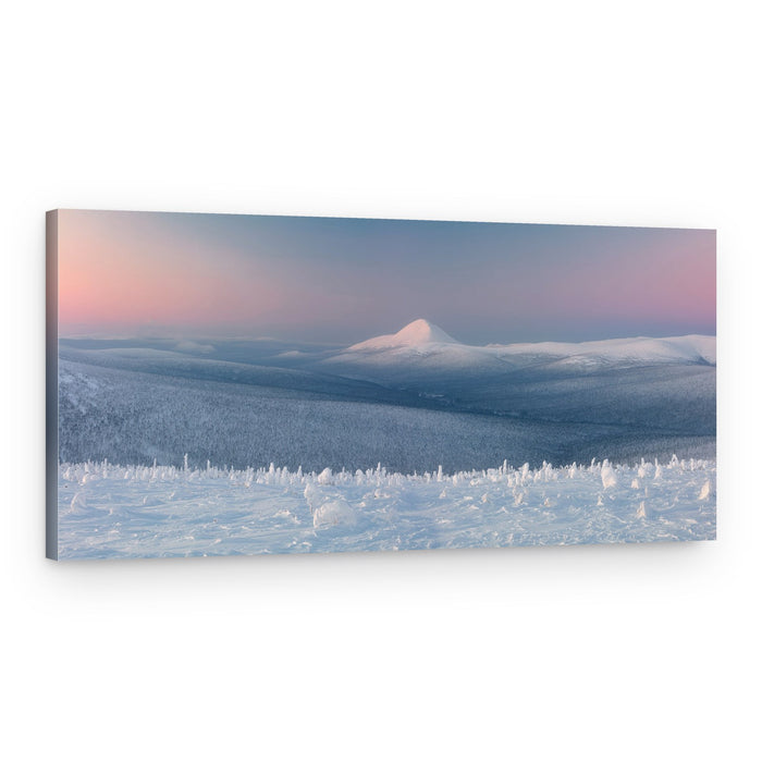 Pastel Winter Mountain Landscape – Canvas Print