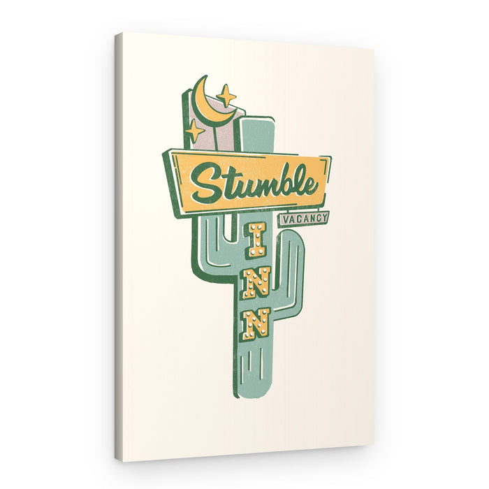 Stumble Inn Motel Modern Western Americana Art – Canvas Print