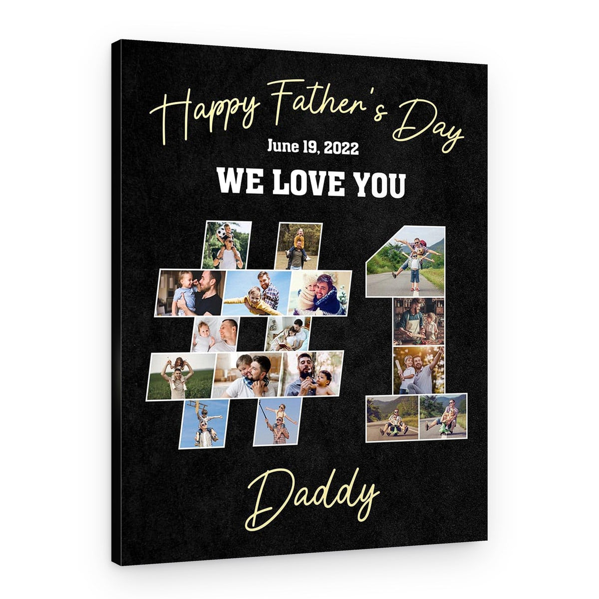 Number One Dad Photo Collage Canvas Print – Canvas Print – Design A