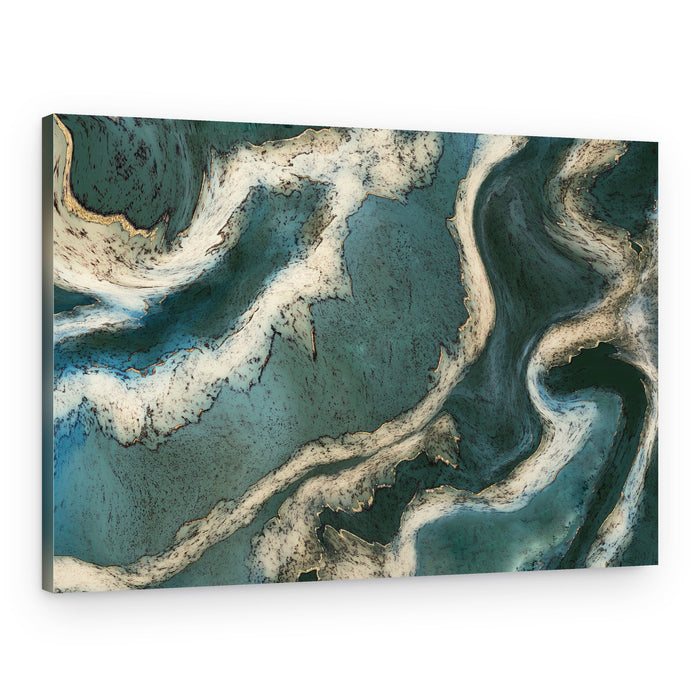 Swirling Aqua Currents – Canvas Print