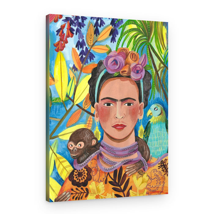 Frida and her parrots – Canvas Print