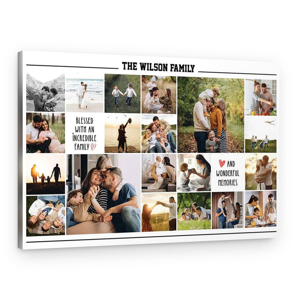 Blessed With An Incredible Family Photo Collage Canvas Print