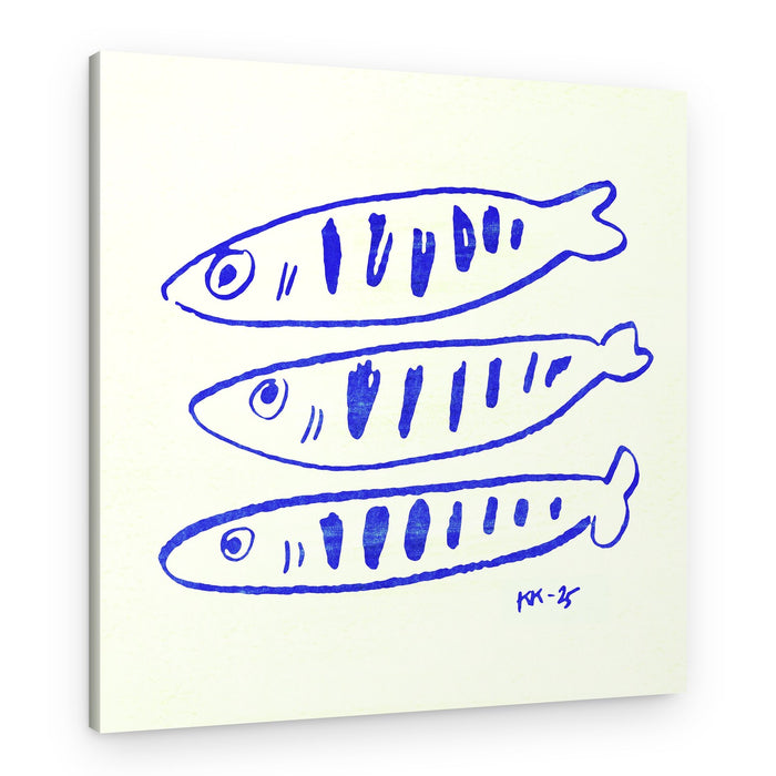 Three Blue Fish – Canvas Print