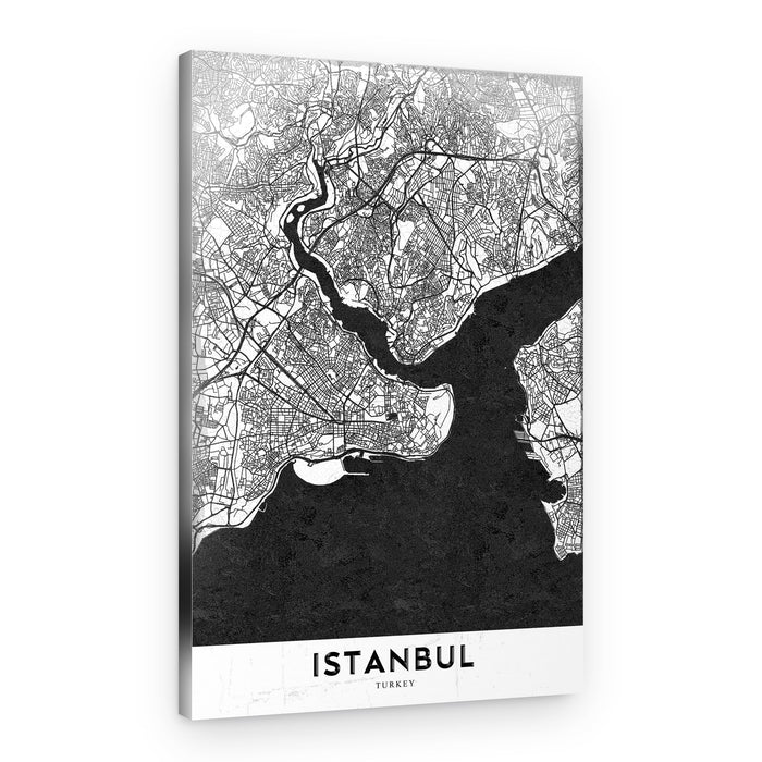 Istanbul City Map – Canvas Print