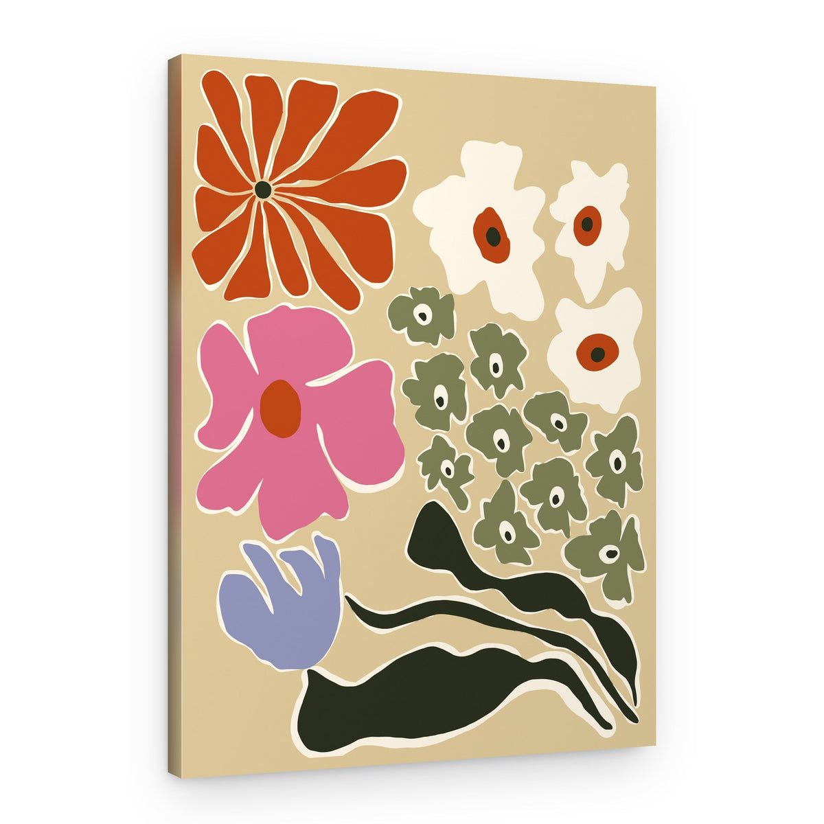 Colorful Abstract Flowers – Canvas Print