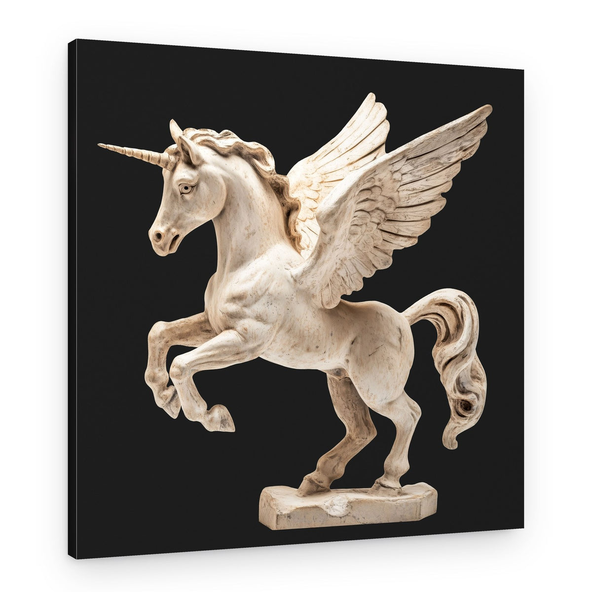 Winged Unicorn Statue – Canvas Print