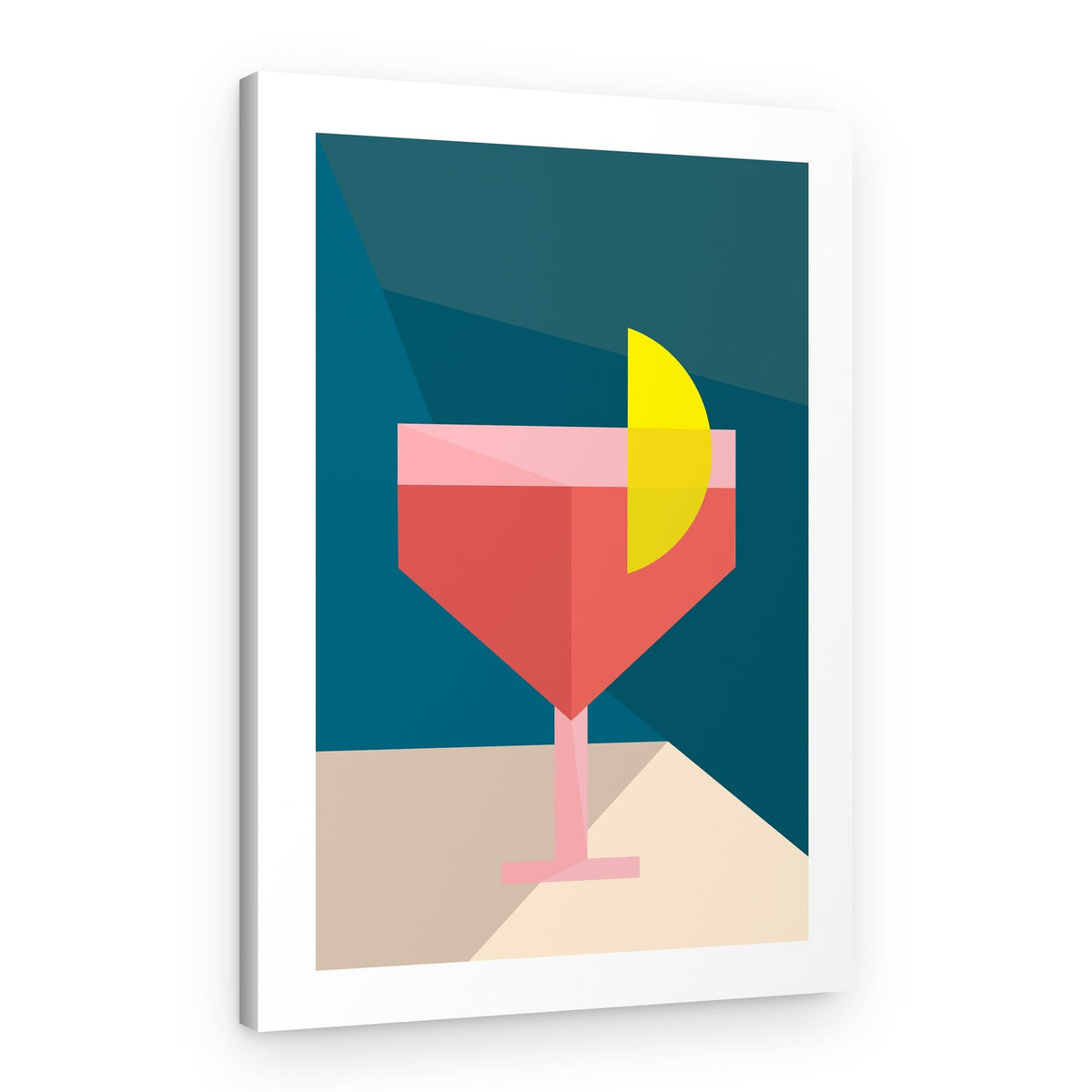 Geometric Pink Cocktail – Canvas Print