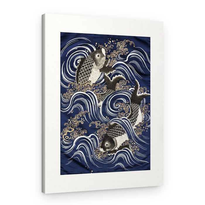 Carp In Waves During Meij Period – Canvas Print