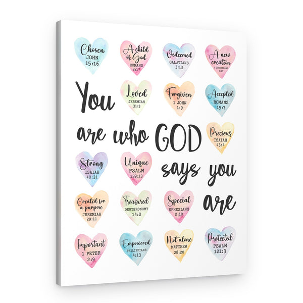 You Are Who God Says You Are Rainbow-Themed Canvas Print