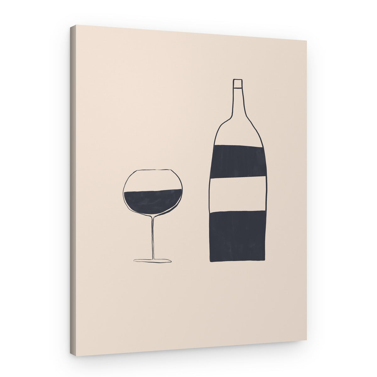 Minimalist Wine Still Life – Canvas Print
