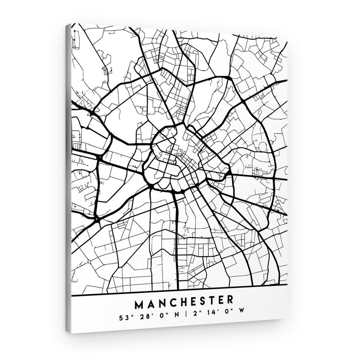 Manchester City Map – Canvas Print