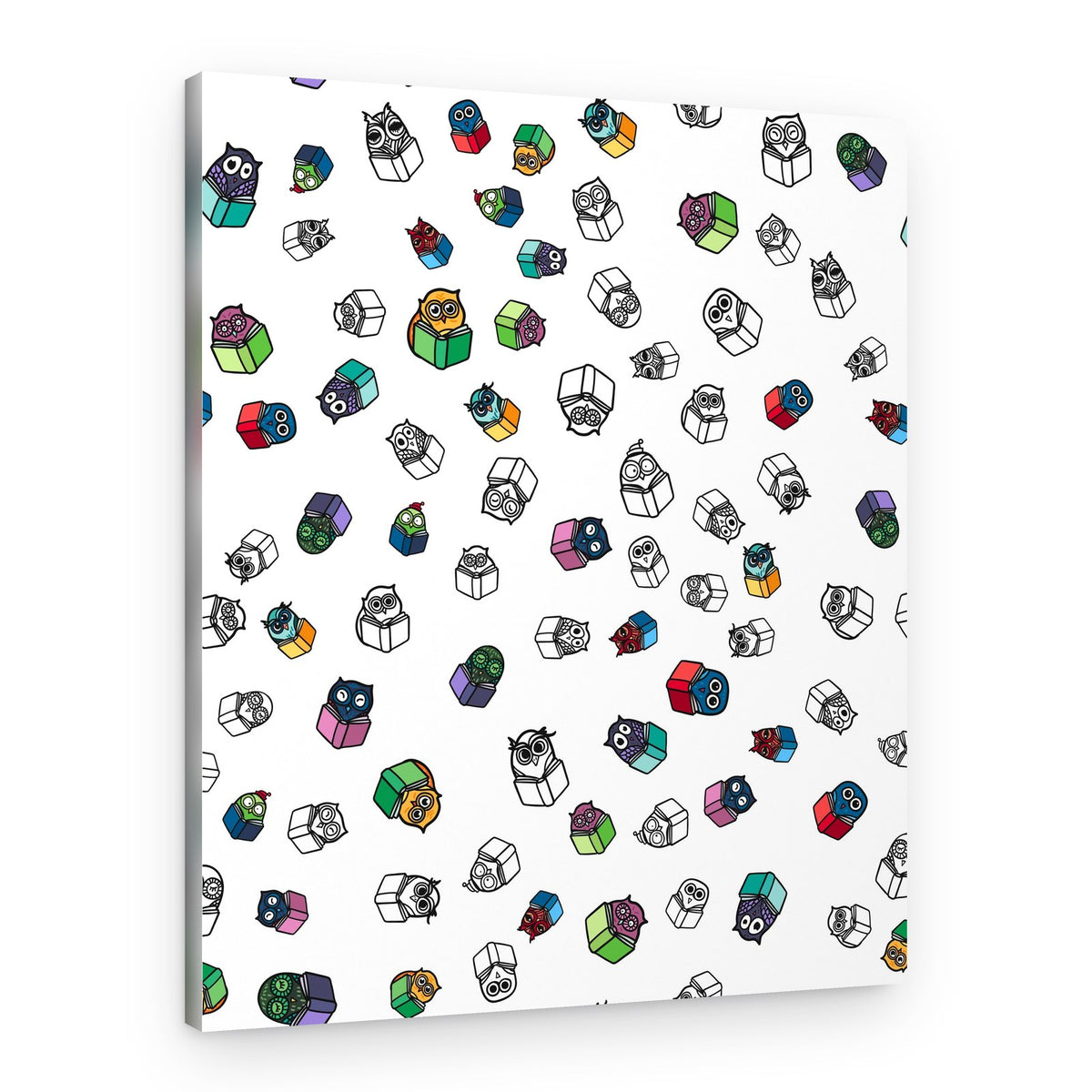 Colorful Owl Pattern – Canvas Print