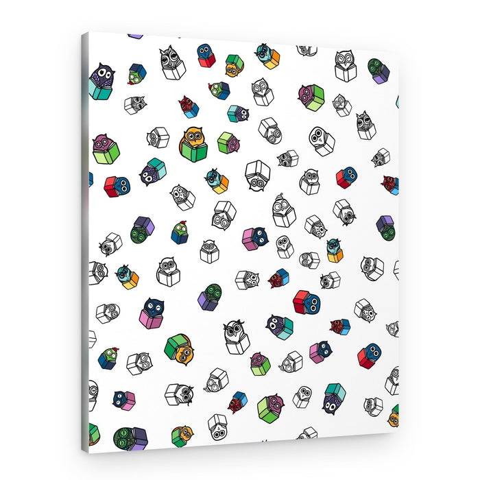 Colorful Owl Pattern – Canvas Print