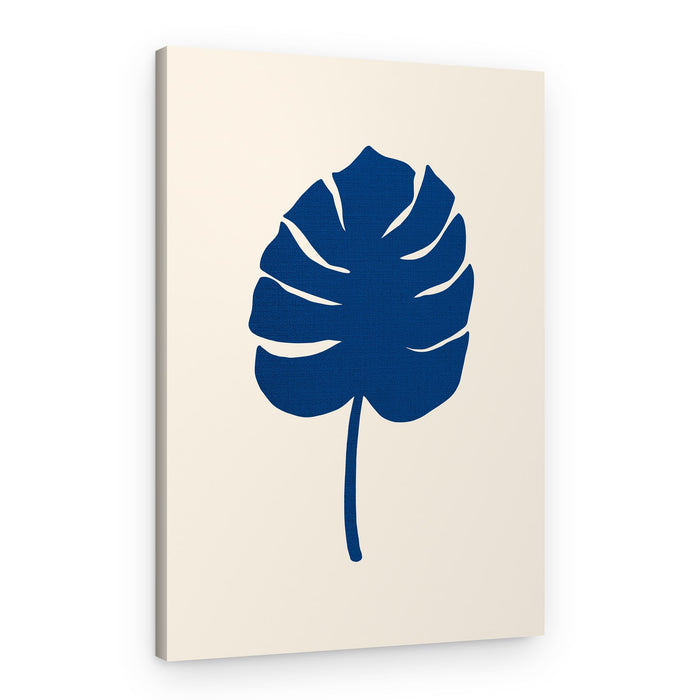 Blue Monstera Leaf – Canvas Print