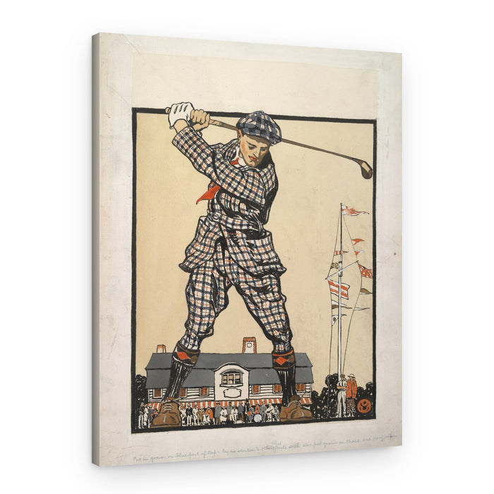 Man Swinging Golf Club (1915) – Canvas Print
