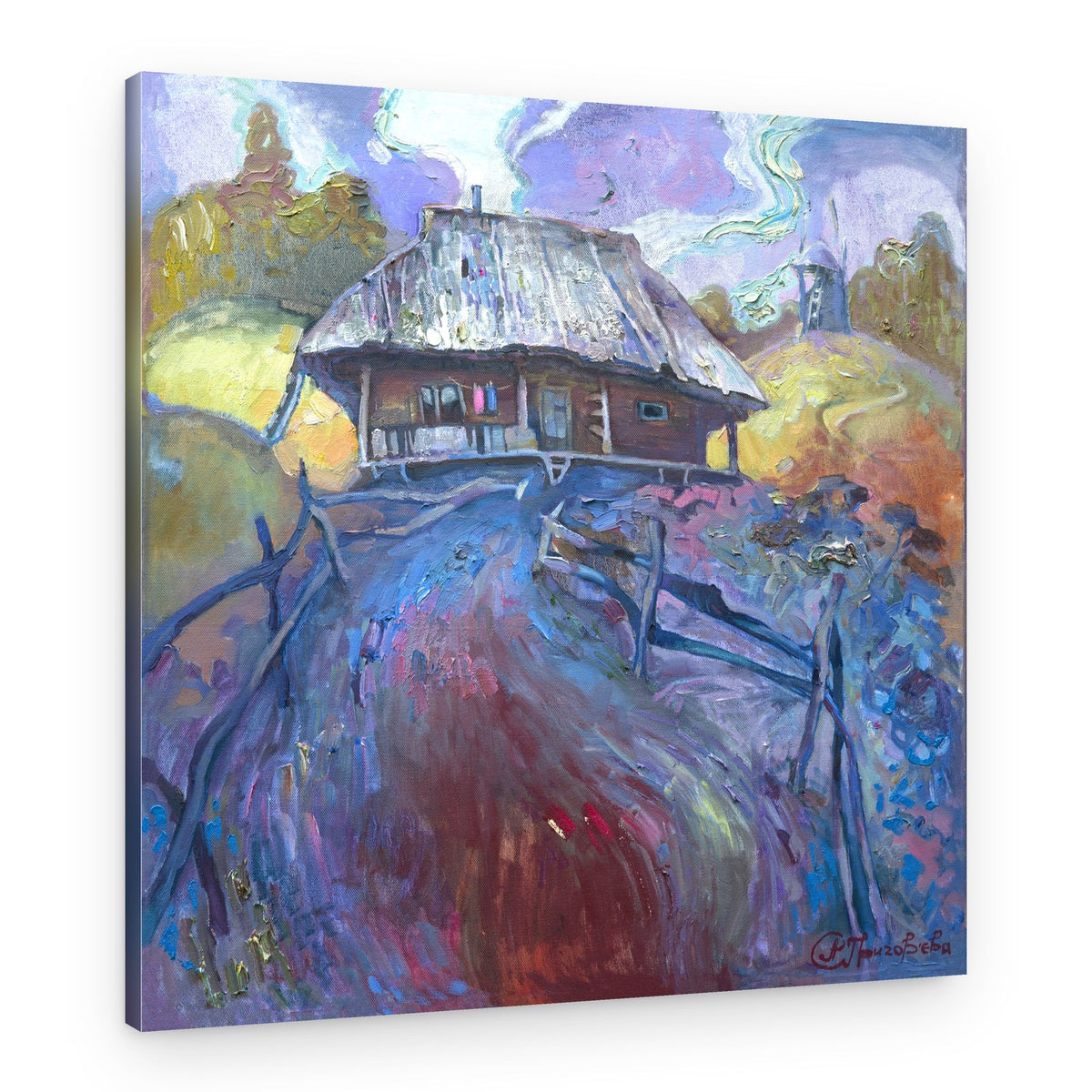 Vibrant Rural Cottage – Canvas Print