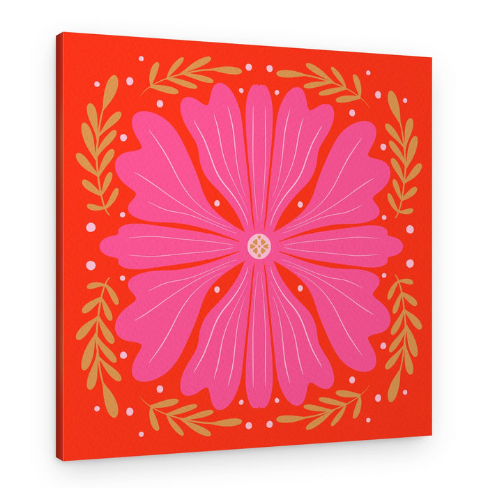 Folk Art Floral Bloom – Canvas Print