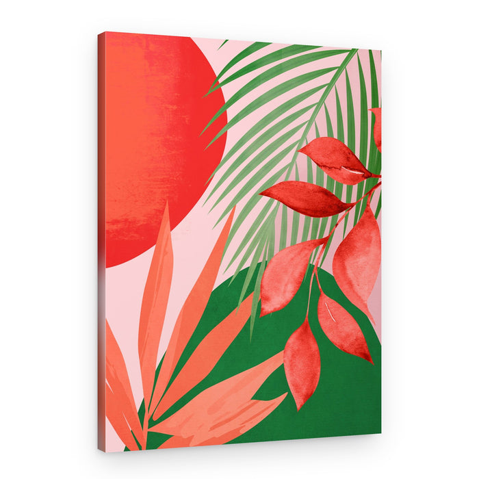 Pink Sunset Leaves – Canvas Print