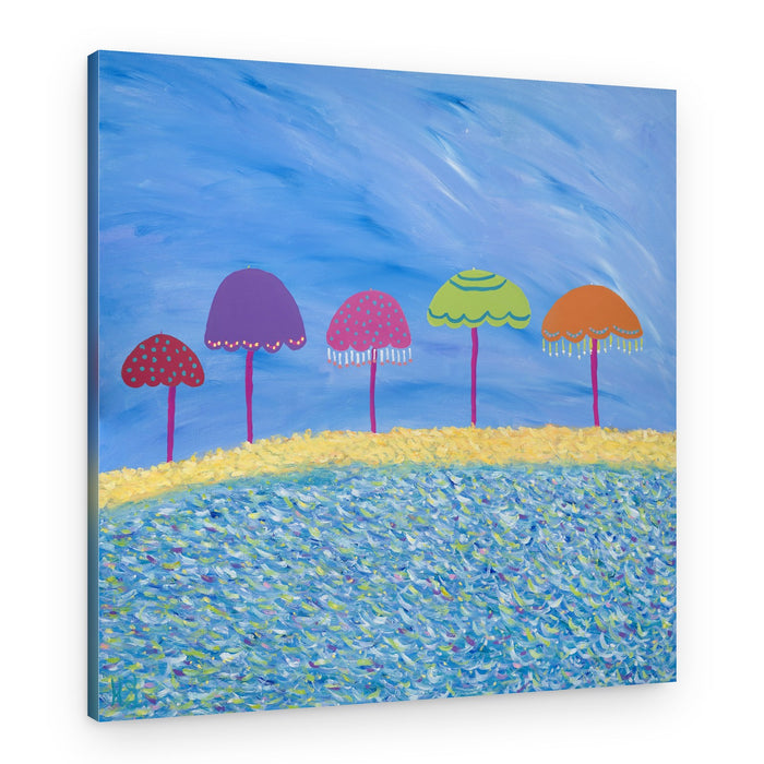 Colorful Beach Umbrellas – Canvas Print