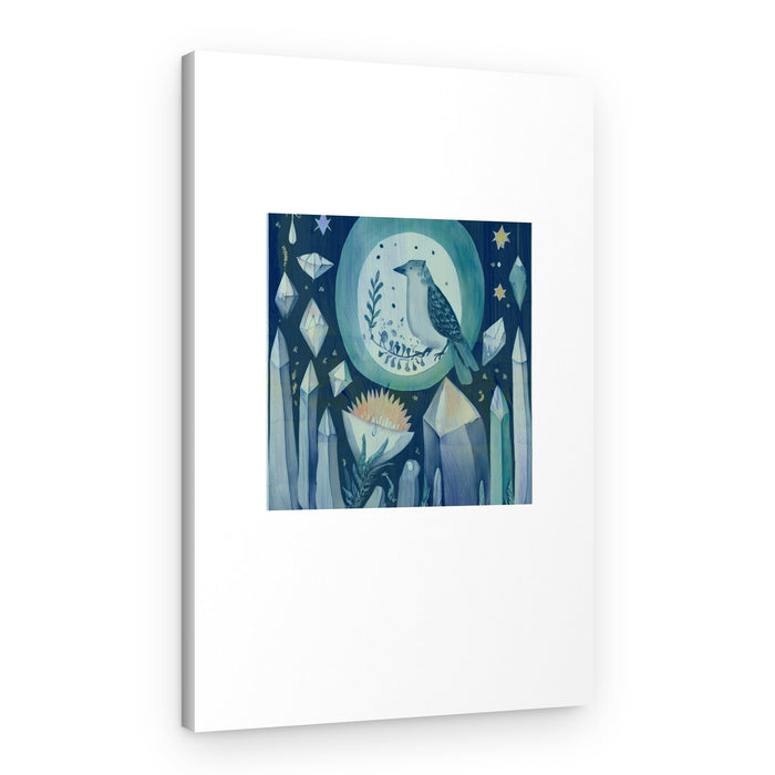 Celestial Crystal Bird – Canvas Print