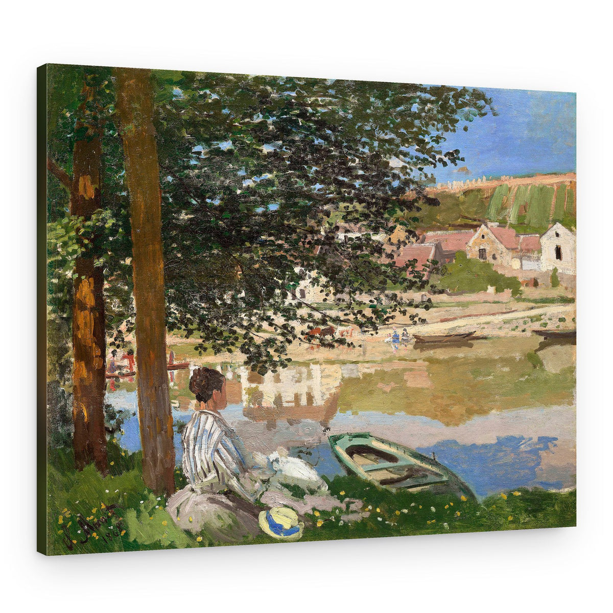 On the Bank of the Seine, Bennecourt (1868) By Claude Monet – Canvas Print