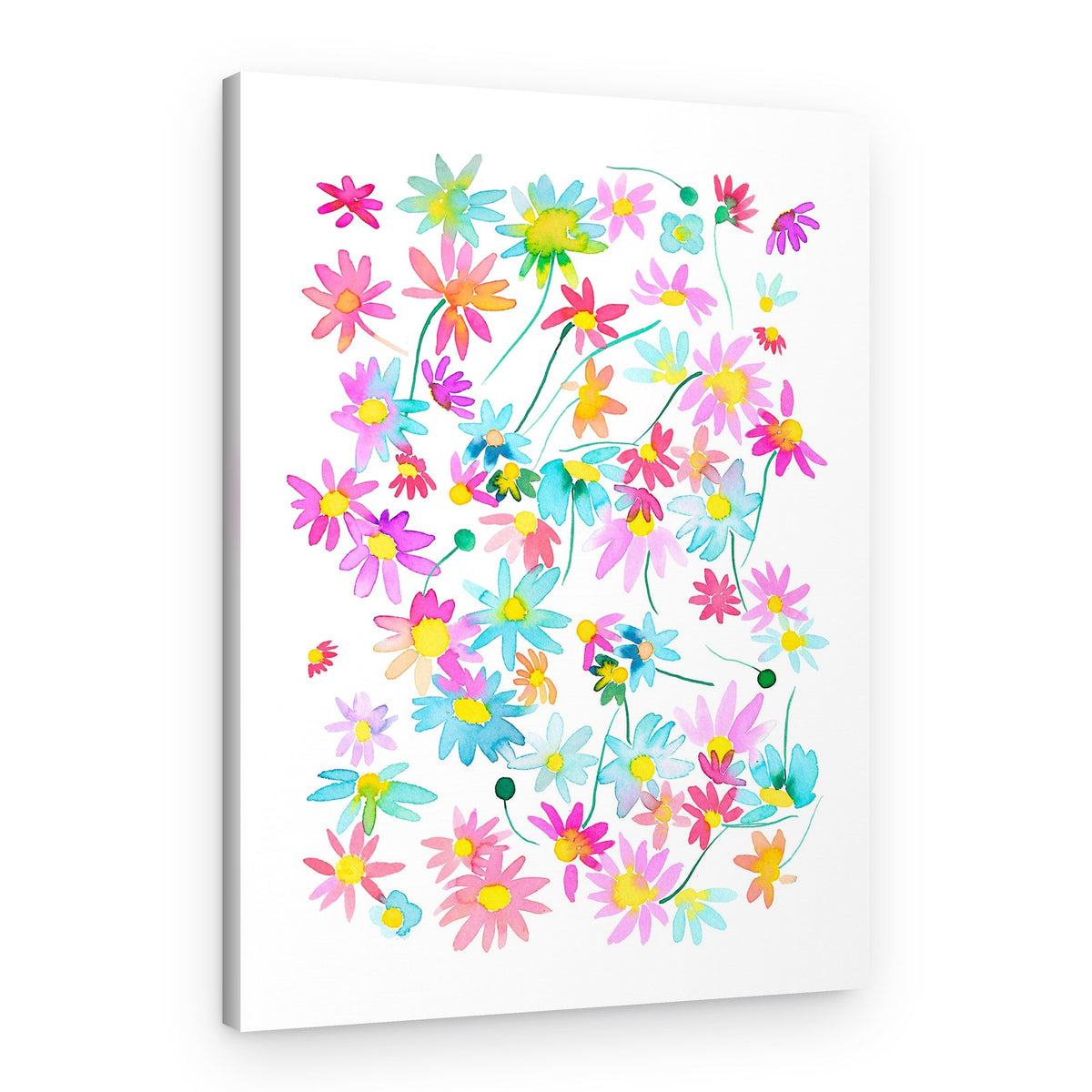 Vibrant Watercolor Flowers – Canvas Print