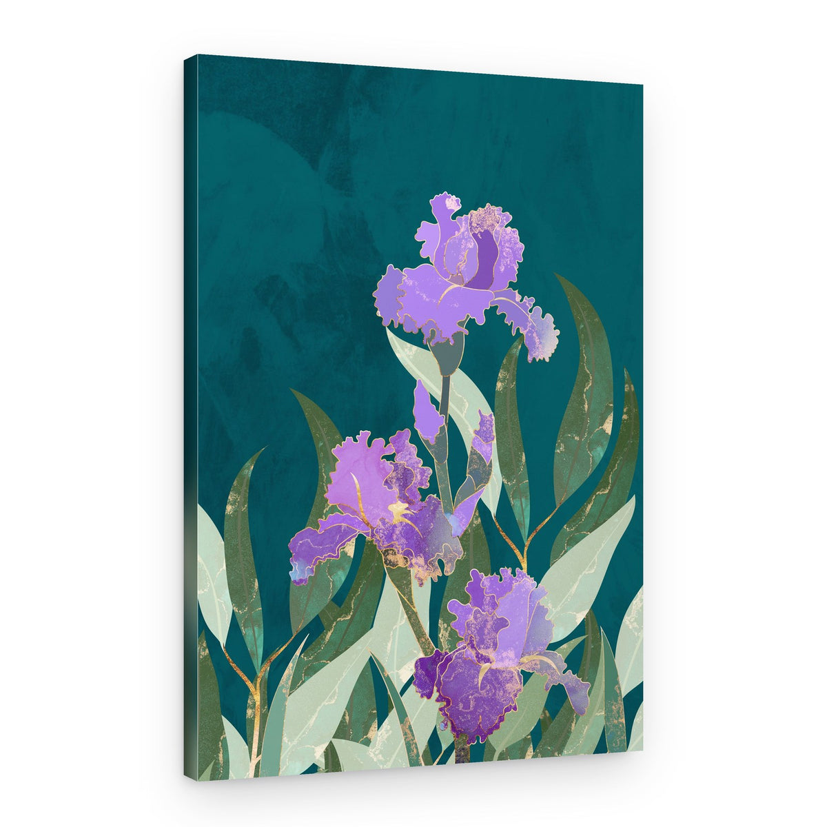 Gilded Iris Garden – Canvas Print