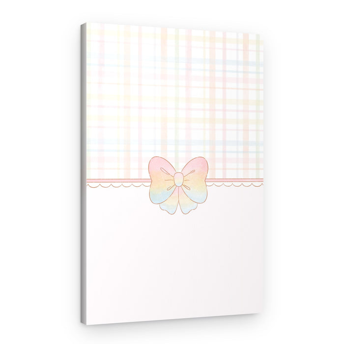 Sweet Pastel Plaid Bow – Canvas Print