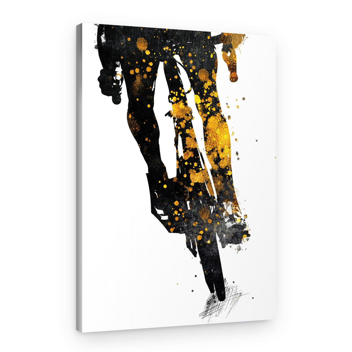 Abstract Gold Cyclist – Canvas Print
