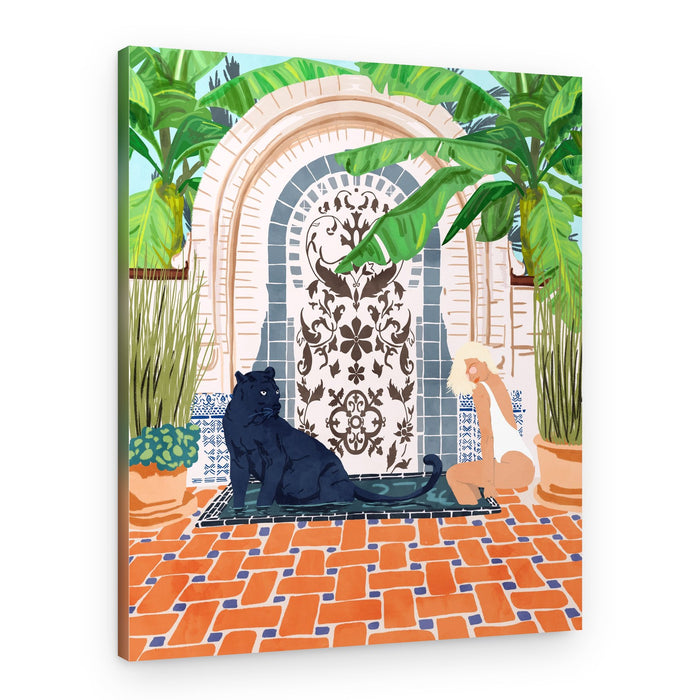 Black Panther Poolside Oasis – Canvas Print