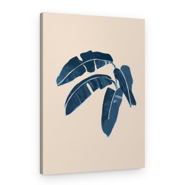 Deep Blue Banana Leaves – Canvas Print