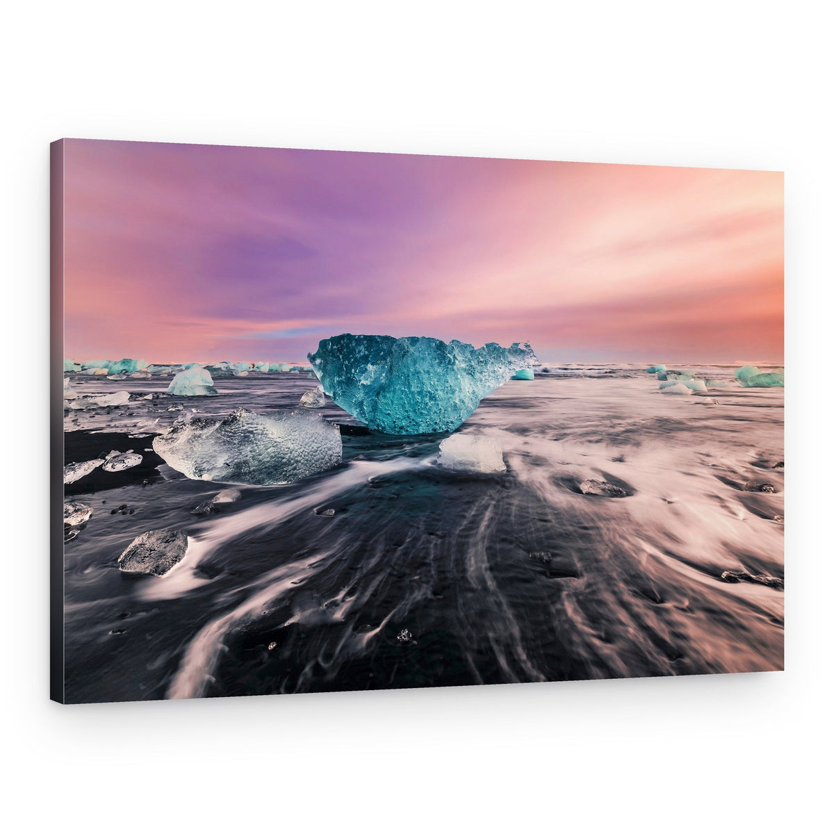 Colorful Ice Beach Sunset – Canvas Print