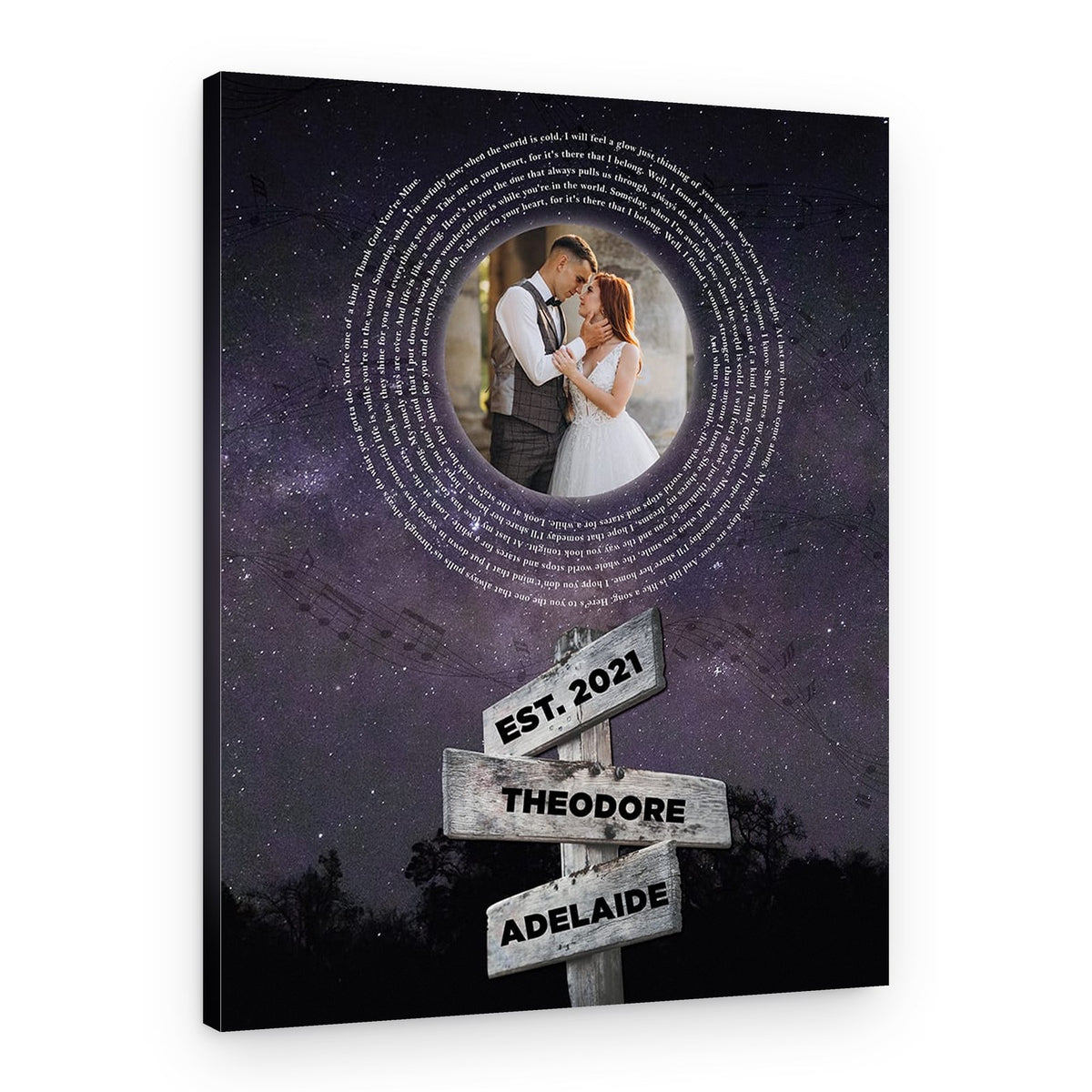 Spiral Song Lyrics and Street Sign Custom Photo Canvas Print – Canvas Print