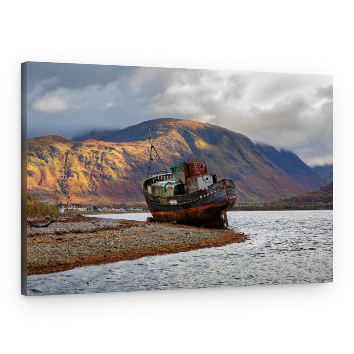 Highland Boat Wreck – Canvas Print