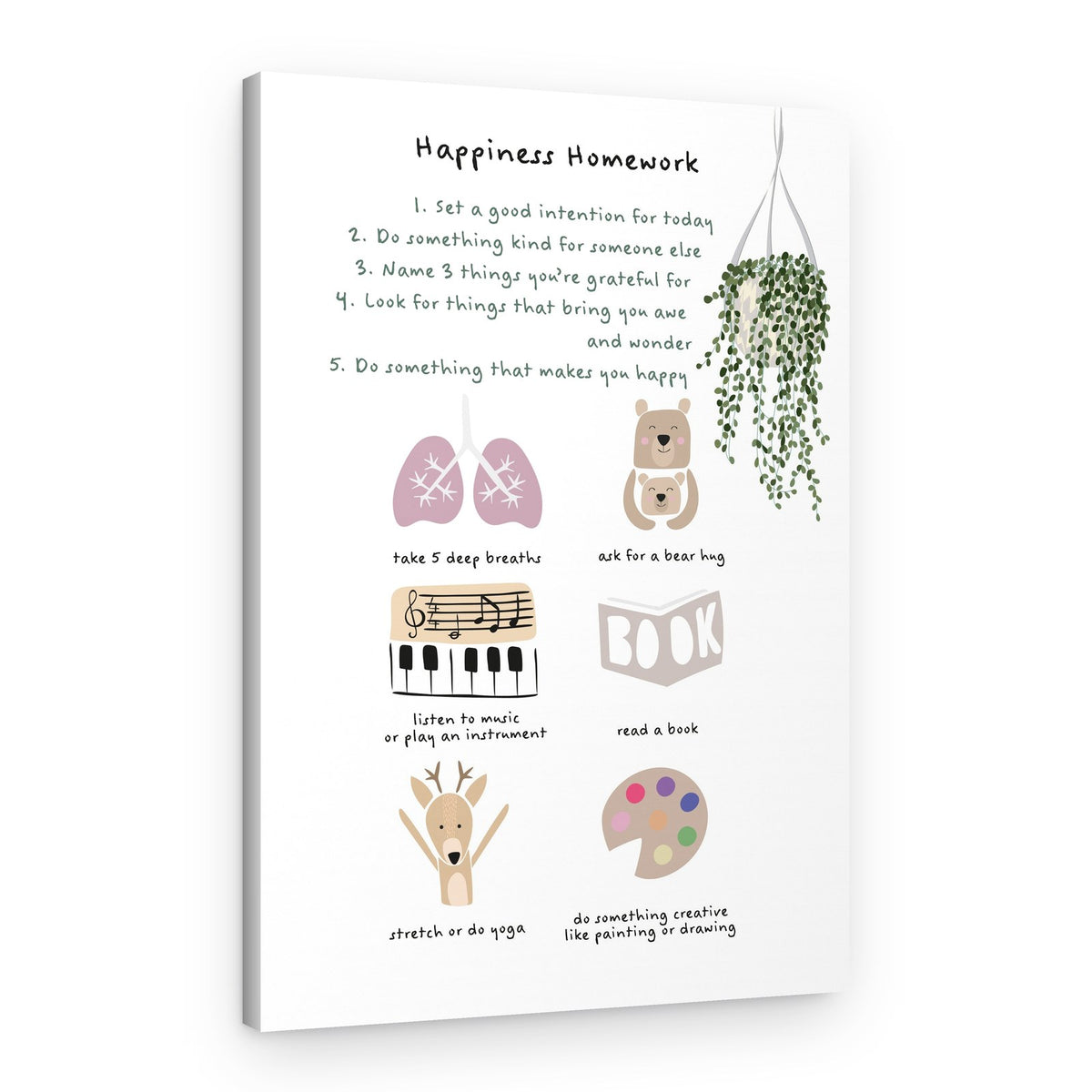 Happiness Homework Guide – Canvas Print