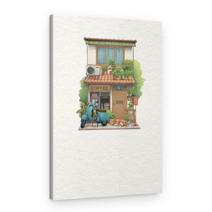 Sleeping Cat Cafe – Canvas Print