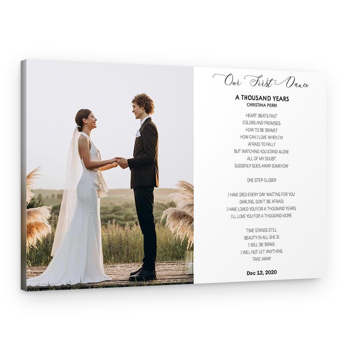 Our First Dance Custom Song Lyrics With Photo Canvas Print – Canvas Print – Normal