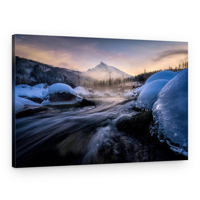 Winter Mountain River – Canvas Print